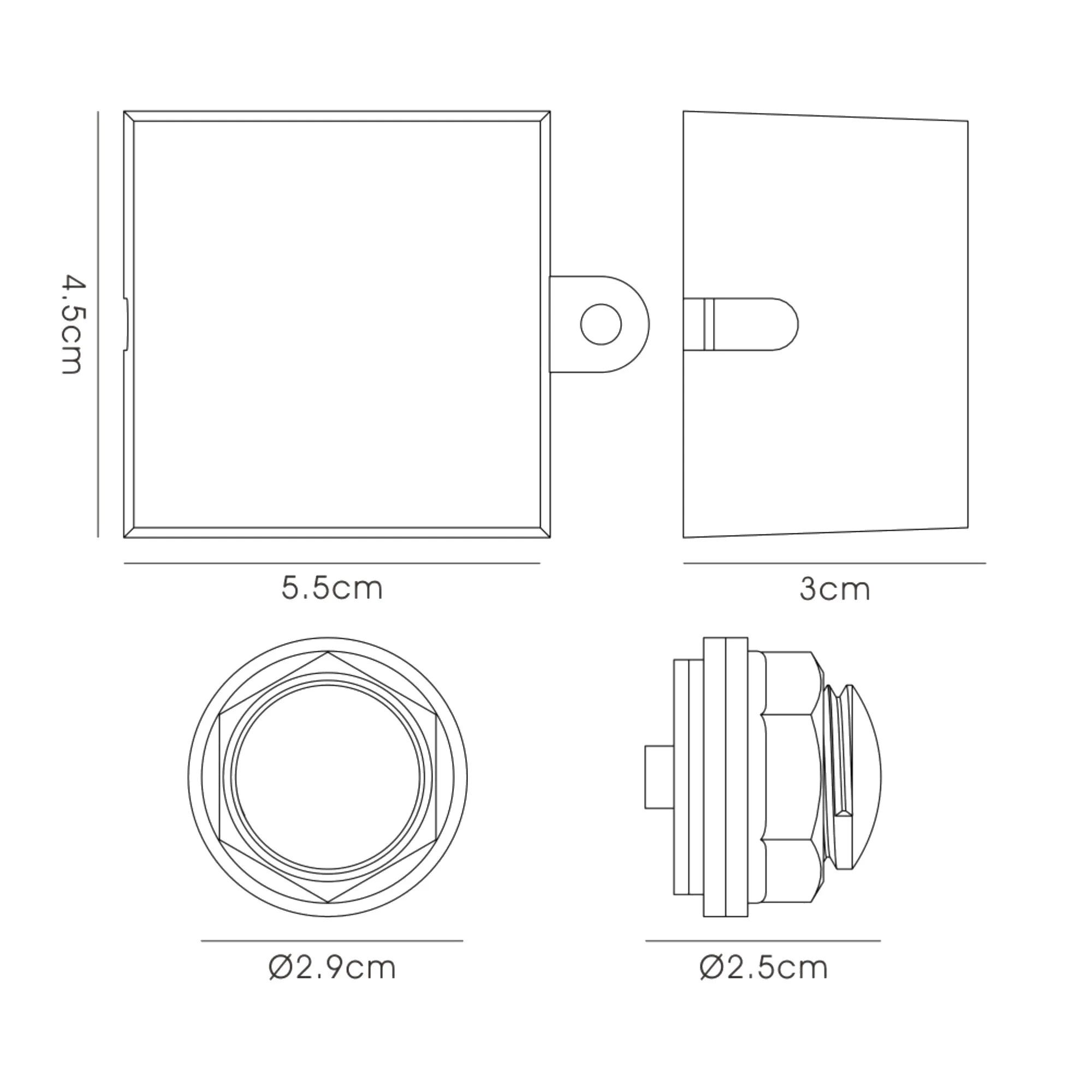 Espial Remote Fixing 20mm Photocell IP65 Black, Frosted White D0061  Deco Espial